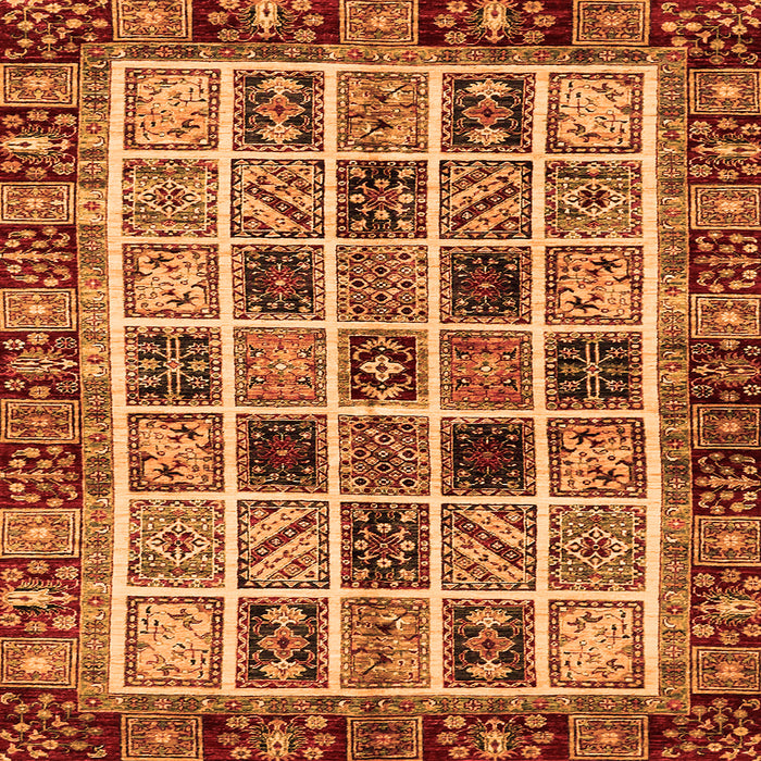 Square Abstract Orange Modern Rug, abs679org