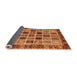 Sideview of Abstract Orange Modern Rug, abs679org