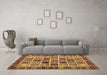 Machine Washable Abstract Brown Modern Rug in a Living Room,, wshabs679brn