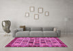 Machine Washable Abstract Pink Modern Rug in a Living Room, wshabs679pnk