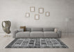 Machine Washable Abstract Gray Modern Rug in a Living Room,, wshabs679gry