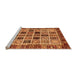 Sideview of Machine Washable Abstract Orange Modern Area Rugs, wshabs679org