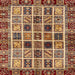 Square Abstract Saffron Red Modern Rug, abs679