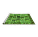 Sideview of Machine Washable Abstract Green Modern Area Rugs, wshabs679grn