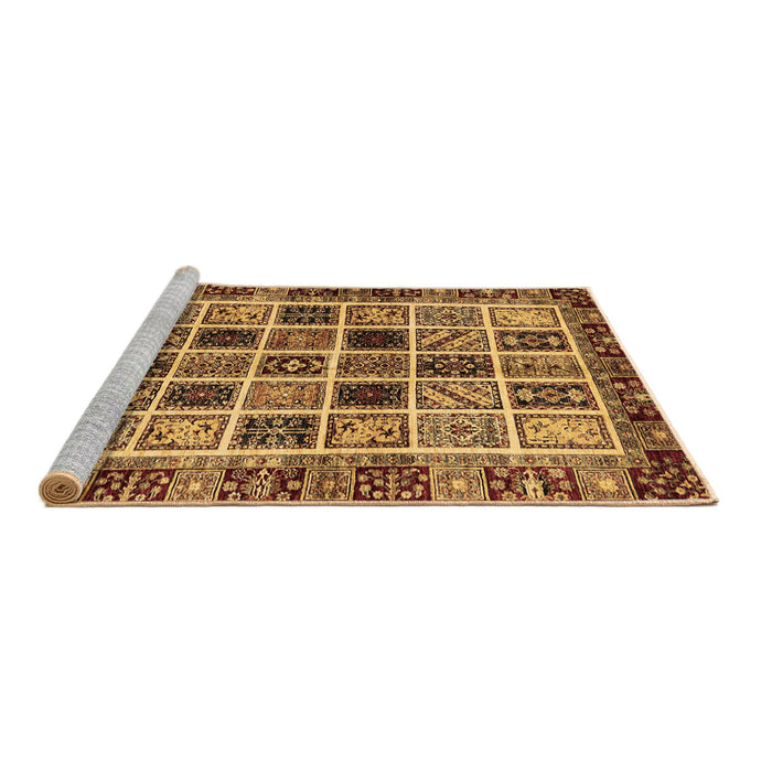 Sideview of Machine Washable Abstract Brown Modern Rug, wshabs679brn
