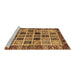 Sideview of Machine Washable Abstract Brown Modern Rug, wshabs679brn