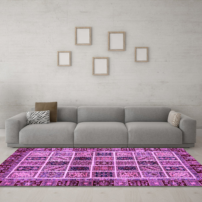 Machine Washable Abstract Purple Modern Area Rugs in a Living Room, wshabs679pur