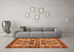 Machine Washable Abstract Orange Modern Area Rugs in a Living Room, wshabs679org