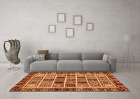 Machine Washable Abstract Orange Modern Rug, wshabs679org