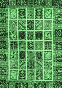 Abstract Emerald Green Modern Rug, abs679emgrn