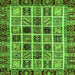 Square Abstract Green Modern Rug, abs679grn