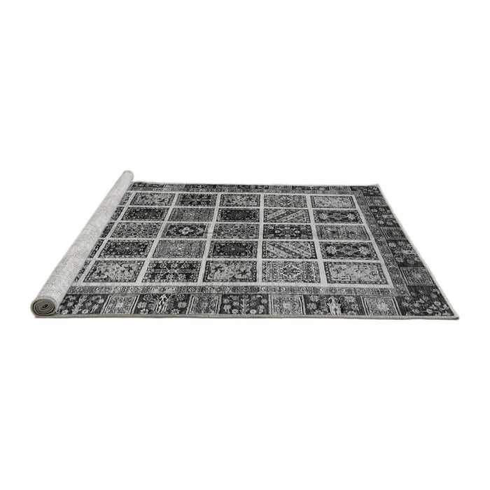 Sideview of Machine Washable Abstract Gray Modern Rug, wshabs679gry