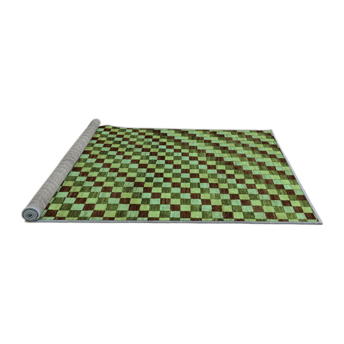 Sideview of Machine Washable Checkered Light Blue Modern Rug, wshabs67lblu