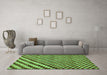 Machine Washable Checkered Turquoise Modern Area Rugs in a Living Room,, wshabs67turq