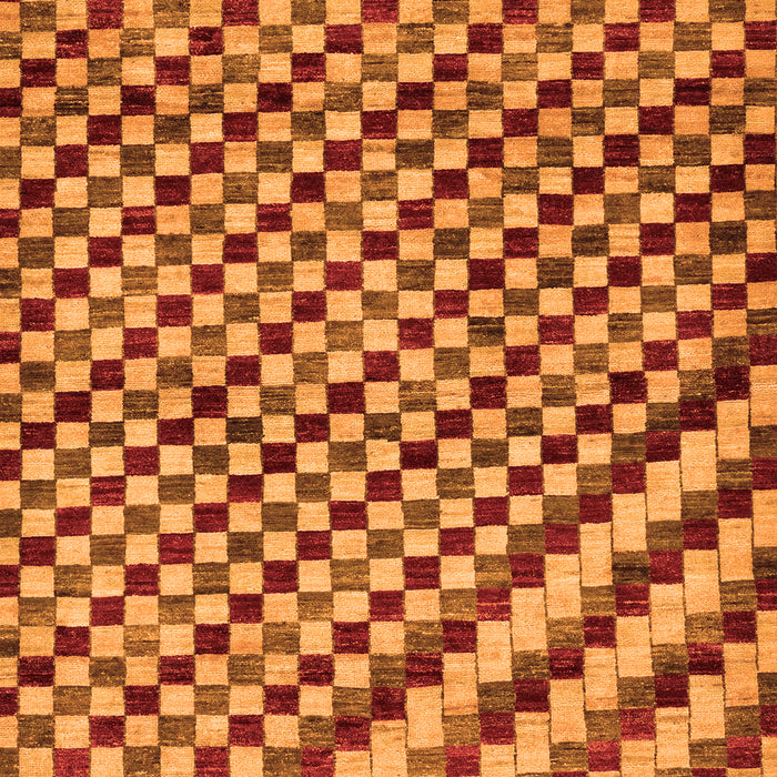 Machine Washable Checkered Orange Modern Area Rugs, wshabs67org