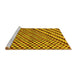 Sideview of Machine Washable Checkered Yellow Modern Rug, wshabs67yw