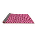 Sideview of Checkered Pink Modern Rug, abs67pnk