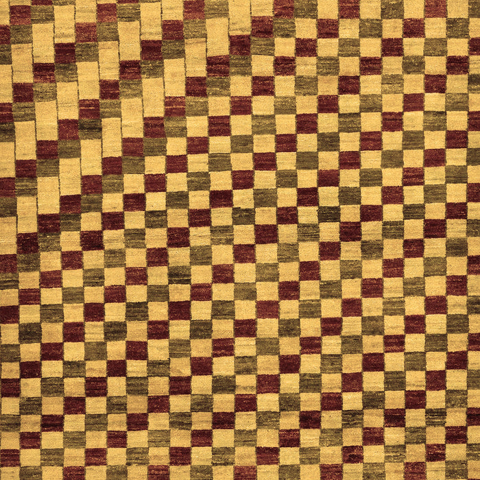 Machine Washable Checkered Brown Modern Rug, wshabs67brn