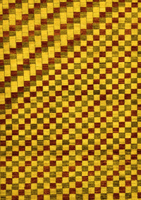 Checkered Yellow Modern Rug, abs67yw