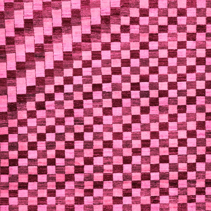 Machine Washable Checkered Pink Modern Rug, wshabs67pnk