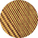 Round Machine Washable Checkered Brown Modern Rug, wshabs67brn