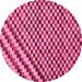 Round Checkered Pink Modern Rug, abs67pnk