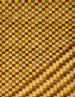 Abstract Deep Yellow Checkered Rug, abs67