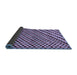 Sideview of Checkered Blue Modern Rug, abs67blu