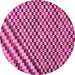 Round Checkered Purple Modern Rug, abs67pur