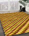 Machine Washable Abstract Deep Yellow Rug in a Family Room, wshabs67
