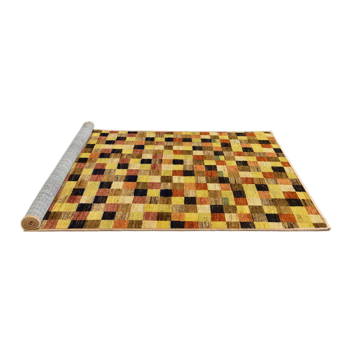 Sideview of Machine Washable Abstract Orange Rug, wshabs68