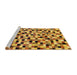 Sideview of Machine Washable Abstract Orange Rug, wshabs68