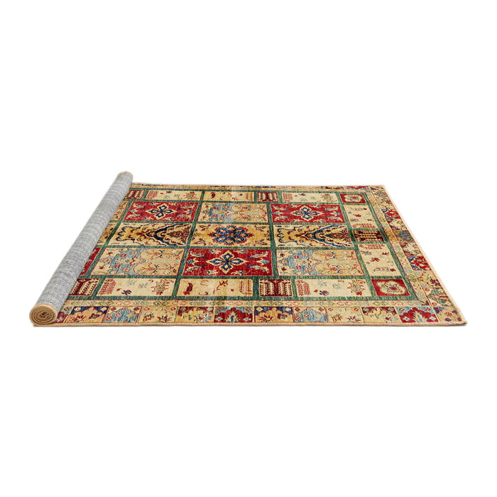 Sideview of Machine Washable Abstract Sienna Brown Rug, wshabs680