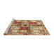 Sideview of Machine Washable Abstract Sienna Brown Rug, wshabs680