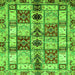 Square Machine Washable Abstract Green Modern Area Rugs, wshabs680grn