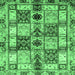 Square Machine Washable Abstract Emerald Green Modern Area Rugs, wshabs680emgrn