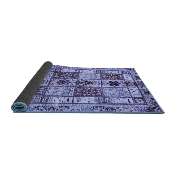 Sideview of Abstract Blue Modern Rug, abs680blu