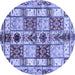 Round Abstract Blue Modern Rug, abs680blu