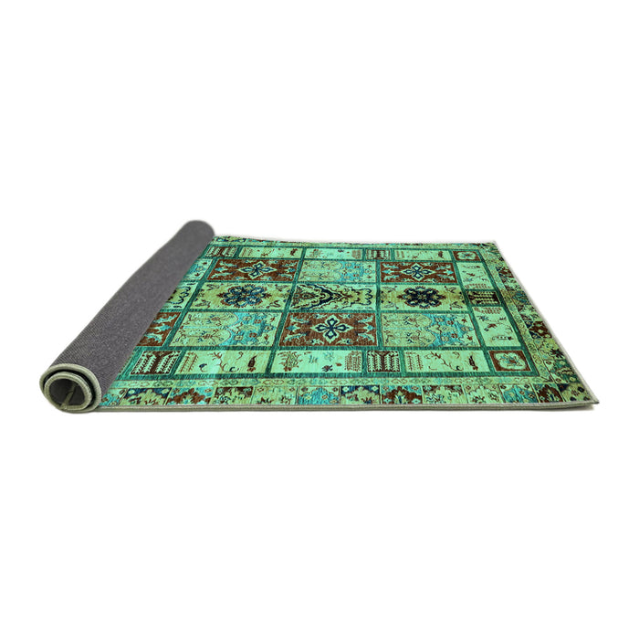 Sideview of Abstract Turquoise Modern Rug, abs680turq