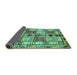 Sideview of Abstract Turquoise Modern Rug, abs680turq