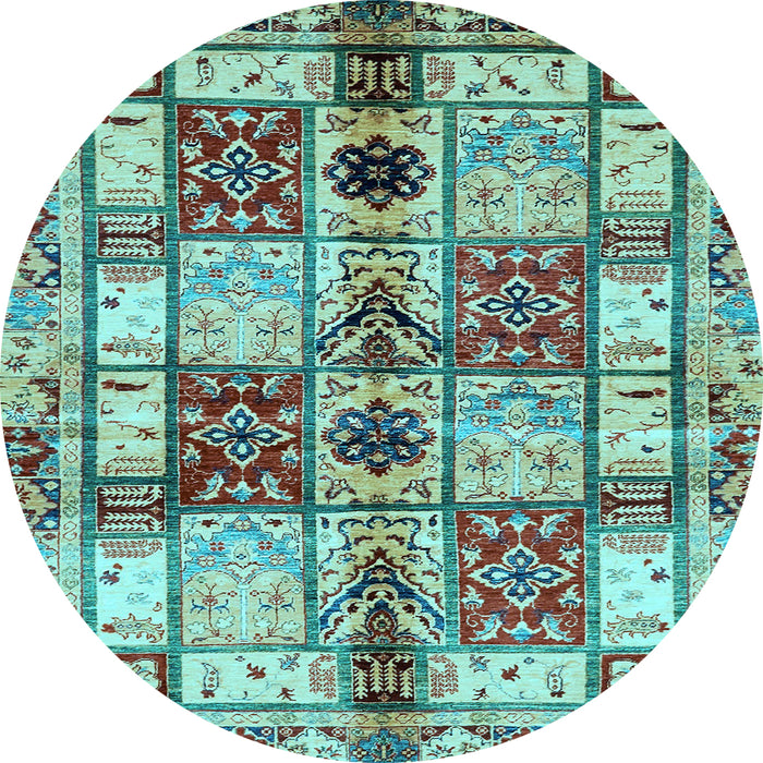 Round Machine Washable Abstract Light Blue Modern Rug, wshabs680lblu