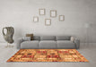 Machine Washable Abstract Orange Modern Area Rugs in a Living Room, wshabs680org