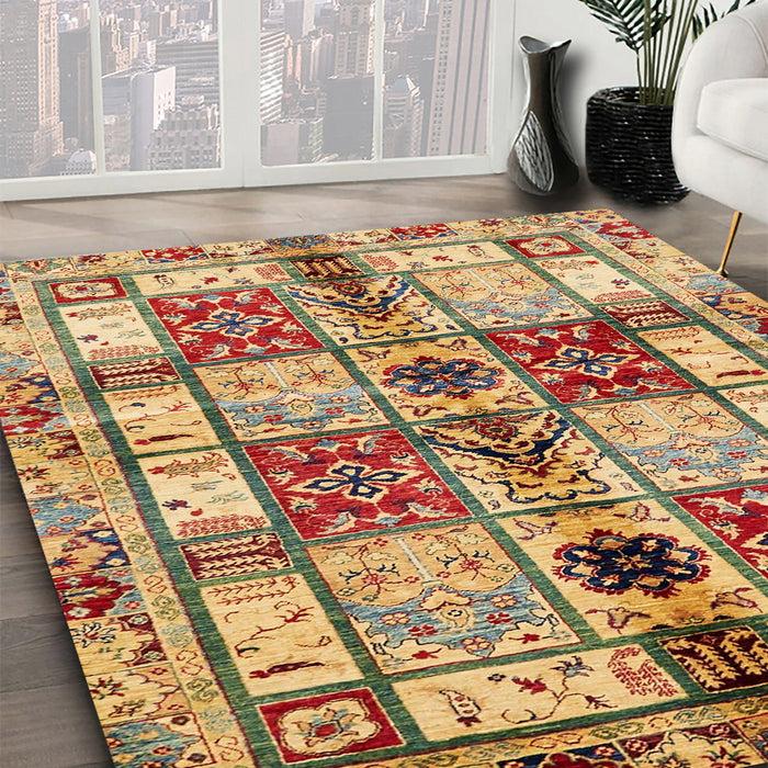 Machine Washable Abstract Sienna Brown Rug in a Family Room, wshabs680