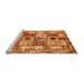 Sideview of Machine Washable Abstract Orange Modern Area Rugs, wshabs680org