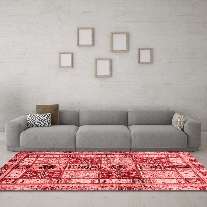 Modern Red Washable Rugs