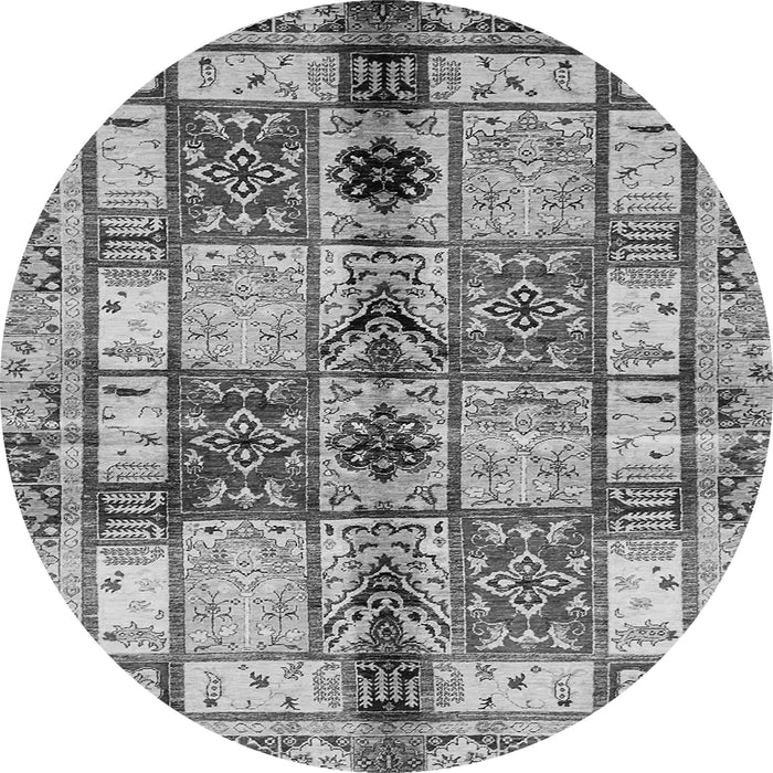 Round Machine Washable Abstract Gray Modern Rug, wshabs680gry