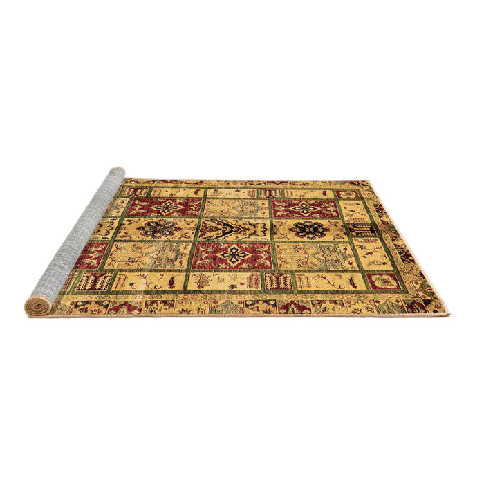Sideview of Machine Washable Abstract Brown Modern Rug, wshabs680brn