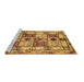 Sideview of Machine Washable Abstract Brown Modern Rug, wshabs680brn