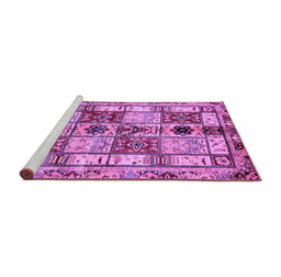 Sideview of Machine Washable Abstract Purple Modern Area Rugs, wshabs680pur