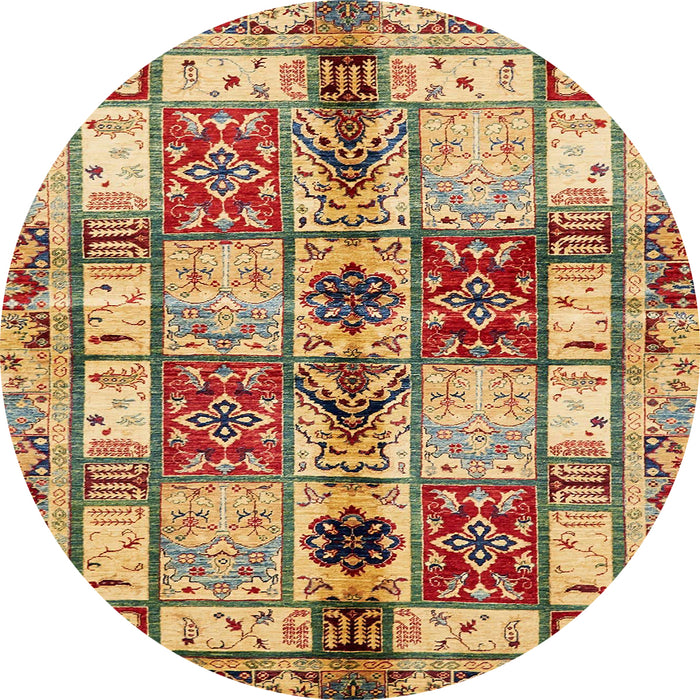 Round Machine Washable Abstract Sienna Brown Rug, wshabs680